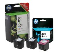 HP 301 Lot de 3 cartouches d'encre d'origine Noir/tricolore - Rendement N 190/Tri 165 (E5Y87EE)