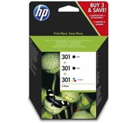 HP 301 Pack de 2 cartouches d'encre noire et trois couleurs authentiques (E5Y87EE)