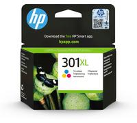 HP 301XL - 6 ml - à rendement élevé - couleur (cyan, magenta, jaune) - original - cartouche d'encre - pour HP DeskJet 1000, 1010, 1050 AiO, 1050A AiO, 1510 AiO, 2000, 2050 AiO, 2050A AiO, 2510 AiO, 25