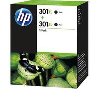HP 301XL Pack de 2 cartouches d'encre noires grande capacité authentiques (D8J45AE)