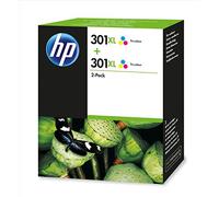 HP 301XL Pack de 2 Cartouches d'Encre Trois Couleurs grandes capacités Authentiques (D8J46AE)