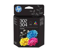 HP Cartouches d'encre 302/304 B82L1AE – Pack de 2 Noir et Tricolore – Original