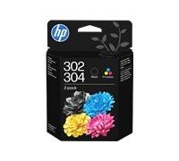HP Cartouches d'encre 302/304 B82L1AE – Pack de 2 Noir et Tricolore – Original