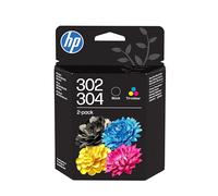 HP Cartouches d'encre 302/304 B82L1AE – Pack de 2 Noir et Tricolore – Original