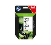 HP 302 Combo Pack - pack de 2 - noir, couleur (cyan, magenta, jaune) - originale - cartouche d'encre