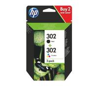 HP Pack de 2 cartouches d'encre noire/3 couleurs authentiques 302