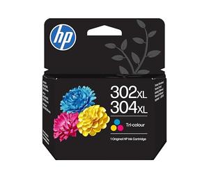 HP 302XL/304XL Tricolore, B7RT8AE, Cartouche d’Encre Original, Compatible avec Les imprimantes DeskJet 1110, 2130, 2620, 3630, 3720, 3730, Envy 4520, 5020, 5032, OfficeJet 3830, 4650, 5220 et 5230
