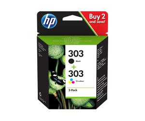 HP 303 Combo Pack - pack de 2 - noir, tricolore à base de colorant cartouche d'encre - 4 ml - 3YM92AE#301