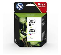 HP 303 Pack de 2 Cartouches d'encre Noir et Couleurs - 200 pages noir / 165 pages couleur - Compatible Envy/Tango