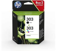 HP Pack de 2 cartouches authentiques d'encre noire/trois couleurs 303