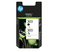HP Pack de 2 cartouches authentiques d'encre noire/trois couleurs 303