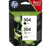 HP Pack de 2 cartouches authentiques d'encre noire/trois couleurs 304