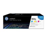 HP 304A 3-pack Cyan/Magenta/Yellow Original LaserJet Toner Cartridges