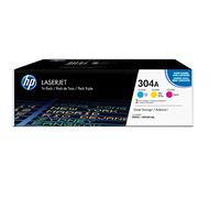 HP 304A CF372AM pack de 3, toners d'origine, cyan magenta et jaune