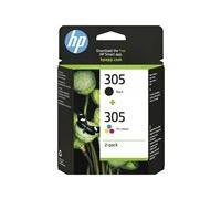 HP Pack de 2 cartouches d'encre authentiques 305 3 couleurs / noir