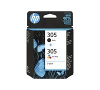 HP 305 - pack de 2 - noir, couleur (cyan, magenta, jaune) - original - cartouche d'encre - 6ZD17AE