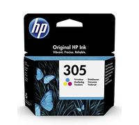 HP 305 Trois Couleurs, Cartouche Encre Originale | Compatible avec la gamme DeskJet 2700, 4100, gamme Envy 6020, 6030, 6420, 6430, 100 pages (3YM60AE)