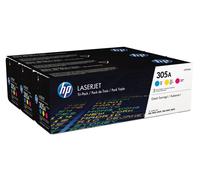 HP 305A CF370AM Pack de 3 Toners Cyan, Magenta et Jaune Authentiques pour HP Color LaserJet Pro M351 / M375 / M451 / M475