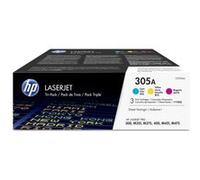 HP 305A - Pack de 3 - jaune, cyan, magenta - original - LaserJet - cartouche de toner (CF370AM) - pour LaserJet Pro 300 M351, 400 M451, MFP M375, MFP M475 Couleur G
