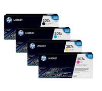 HP 307A Lot de 4 toners d'origine Noir, cyan, magenta, jaune (CE740A, CE741A, CE742A, CE743A) pour CP5220, CP5225, CP5225DN