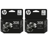 HP 308 Lot de 2 Cartouches d'encre d'origine Noir (7FP21UE)