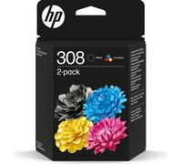 HP 308 Lot de 2 cartouches d'impression originales noir/cyan/magenta/jaune