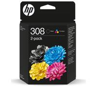 HP 308 Pack of 2 Original Ink Cartridges Black/Three Colours