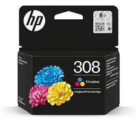 HP 308 Tri-Color Original Ink Cartridge, W129022061 (Cartridge)