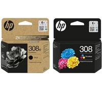 HP 308e (EvoMore) Noir & 308 Cartouches d'encre couleur standard - 7FP22UE / 7FP20UE - Pack de recyclage inclus