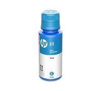 HP 31 | Bouteille d'encre | Cyan | Jusqu'à 8 000 Pages par Bouteille | Fonctionne avec HP Smart Tank Plus 651 et Smart Tank Plus 551 | 1VU26AN | L'emballage Peut Varier