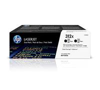 HP 312X Pack de 2 Toners Noir LaserJet Grande Capacité Authentiques (CF380XD), pour imprimantes HP Color LaserJet Pro MFP M476dn/M476dw/M476nw
