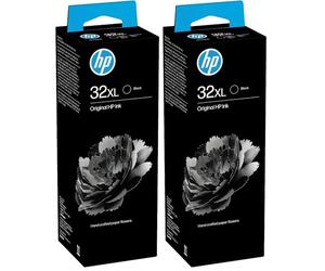 HP 32XL - Flacon d'encre Noire Grande capacité Authentique (Lot de 2)