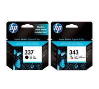 HP 337/343 Lot de 2 Cartouches d'encre Noir et Couleur