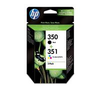 HP 350 (Noir) / 351 (Trois Couleurs) Pack de 2 Cartouches d'encre Authentiques