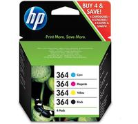 HP 364 Black Cyan Magenta Yellow Ink Cartridge Combo Pack - N9J73AE