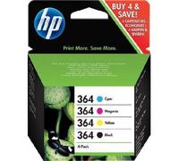 HP 364 pack de 4 cartouches d'encre noir/cyan/magenta/jaune authentiques