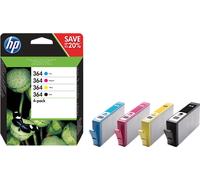 HP 364 pack de 4 cartouches d'encre noir/cyan/magenta/jaune authentiques
