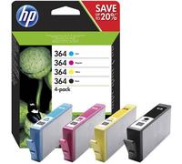 HP 364 pack de 4 cartouches d'encre noir/cyan/magenta/jaune authentiques
