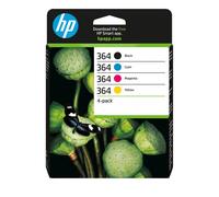HP 364 - Pack de 4 - noir, jaune, cyan, magenta - original - blister - cartouche d'encre - pour Deskjet 35XX, Photosmart 55XX, 55XX B111, 65XX, 7510 C311, 7520, Wireless B110