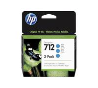 HP 3ED77A Lot de 3 Cartouches d'encre Authentiques 712 Cyan 29ml avec Encre d'origine, pour Traceurs Grand Format DesignJet T650, T630, T250, T230 et Studio et tête d'impression 713 DesignJet