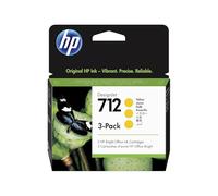 HP Pack de 3 cartouches d'encre DesignJet 712, jaune, 29 ml