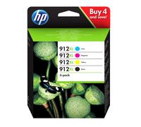 HP 3YP34AE/912XL - Cartouche d'encre multipack couleurs haute capacité, 4 x 825 pages