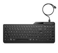 HP 400 Clavier Filaire Connexion via USB-C et avec Adaptateur USB-A Qwerty 12 Touches Programmables Rétroéclairage Compatible avec Windows 10 et 11, Chrome OS, MacOS, Noir