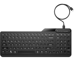 HP 405 - Tastatur - Multi-Device - 65% - compact - hinterleuchtet - USB - QWERTY - International Englisch - Schwarz (7N7C1AA#ABB)