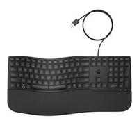 HP 480 Comfort - Clavier - Agencement à 3 zones, multi-appareils, 23 touches programmables - full size - USB - QWERTY - Anglais international - noir