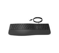 HP 485 Comfort Clavier Filaire USB, Touches Programmables, Repose-Poignets, Résistant aux Éclaboussures, Windows/macOS/iOS/ChromeOS, Noir, 8T6M2AA