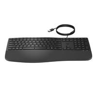 HP 485 Comfort - Clavier - multi-appareils, 23 touches programmables, disposition à 3 zones - full size - USB - Français - noir