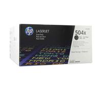 HP 504X pack de 2 toners LaserJet noir grande capacité authentiques