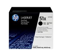 HP 51X - Pack de 2 - à rendement élevé - noir - originale - LaserJet - cartouche de toner (Q7551XD) - pour LaserJet M3027, M3027x, M3035, M3035xs, P3005, P3005d, P3005dn, P3005n, P3005x