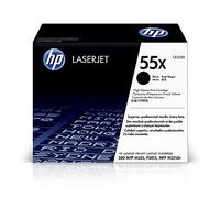 HP 55x CE255X Toner Haut Rendement Authentique, Imprimantes LaserJet, Noir